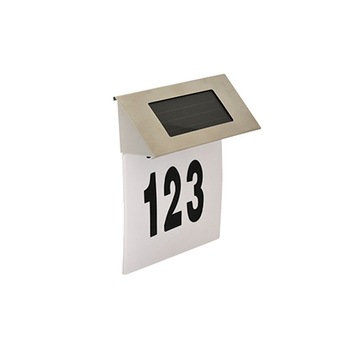 Numar de casa cu incarcare solara, iluminat led 13.5 x 13 cm Numar de casa cu incarcare solara, iluminat led 13.5 x 13 cm
