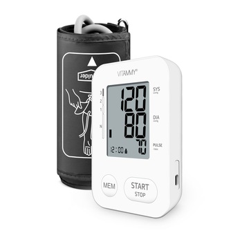 Tensiometru electronic de brat VITAMMY Next 2, mufa USB, detectare aritmie, memorare 2 utilizatori, Alb Tensiometru electronic de brat VITAMMY Next 2, mufa USB, detectare aritmie, memorare 2 utilizatori, Alb