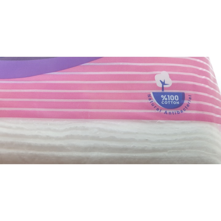Dischete cosmetice si curatare bebeusi, bumbac 100%, Bambino, 60 buc, 11x10 cm/buc