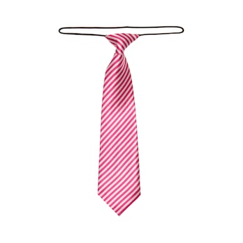 Cravata pentru copii, Buticcochet, cu dungi, Roz cu alb, din material sintetic, 28 cm - CRV214