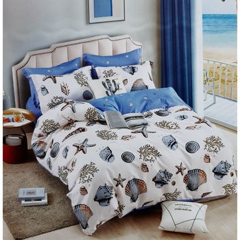 Lenjerie de pat pentru 2 persoane, set 6 piese, , bumbac finet, Multicolor Lenjerie de pat pentru 2 persoane, set 6 piese, , bumbac finet, Multicolor