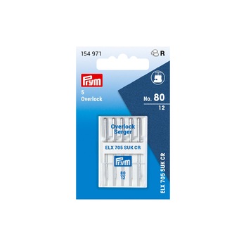 Set ace de cusut, pentru masini Overlock ELx705 SUK CF 80, varf mediu rotunjit, 5 buc, finete 80, Prym Set ace de cusut, pentru masini Overlock ELx705 SUK CF 80, varf mediu rotunjit, 5 buc, finete 80, Prym