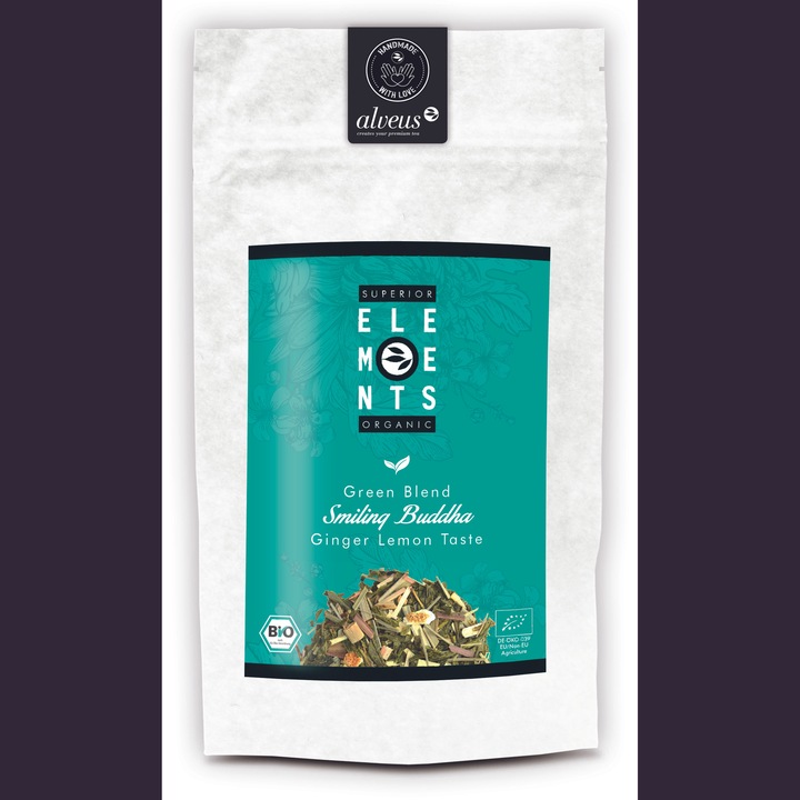 Zöld tea, növények és gyümölcsök Smiling Buddha Superior Elements 100g-os zacskó