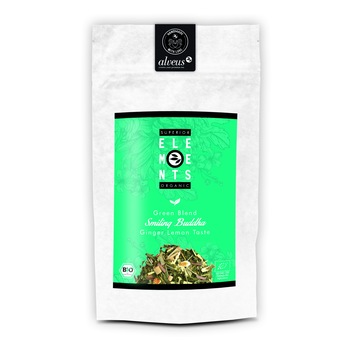 Ceai verde, plante si fructe Smiling Buddha Superior Elements Organic 100g plic Ceai verde, plante si fructe Smiling Buddha Superior Elements Organic 100g plic