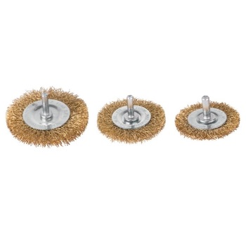 Set 3 perii, Strend Pro A9002, 50-65-75 mm, fir ondulat, cu coada cu surub Set 3 perii, Strend Pro A9002, 50-65-75 mm, fir ondulat, cu coada cu surub