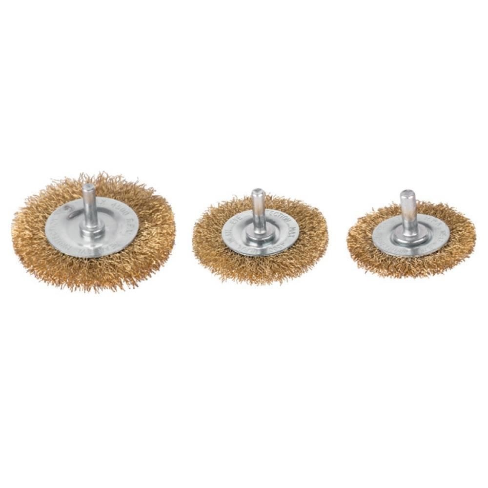 Set 3 perii pentru bormasina, Strend Pro A9003, 50-65-75 mm, fir ondulat, cu tija fixa