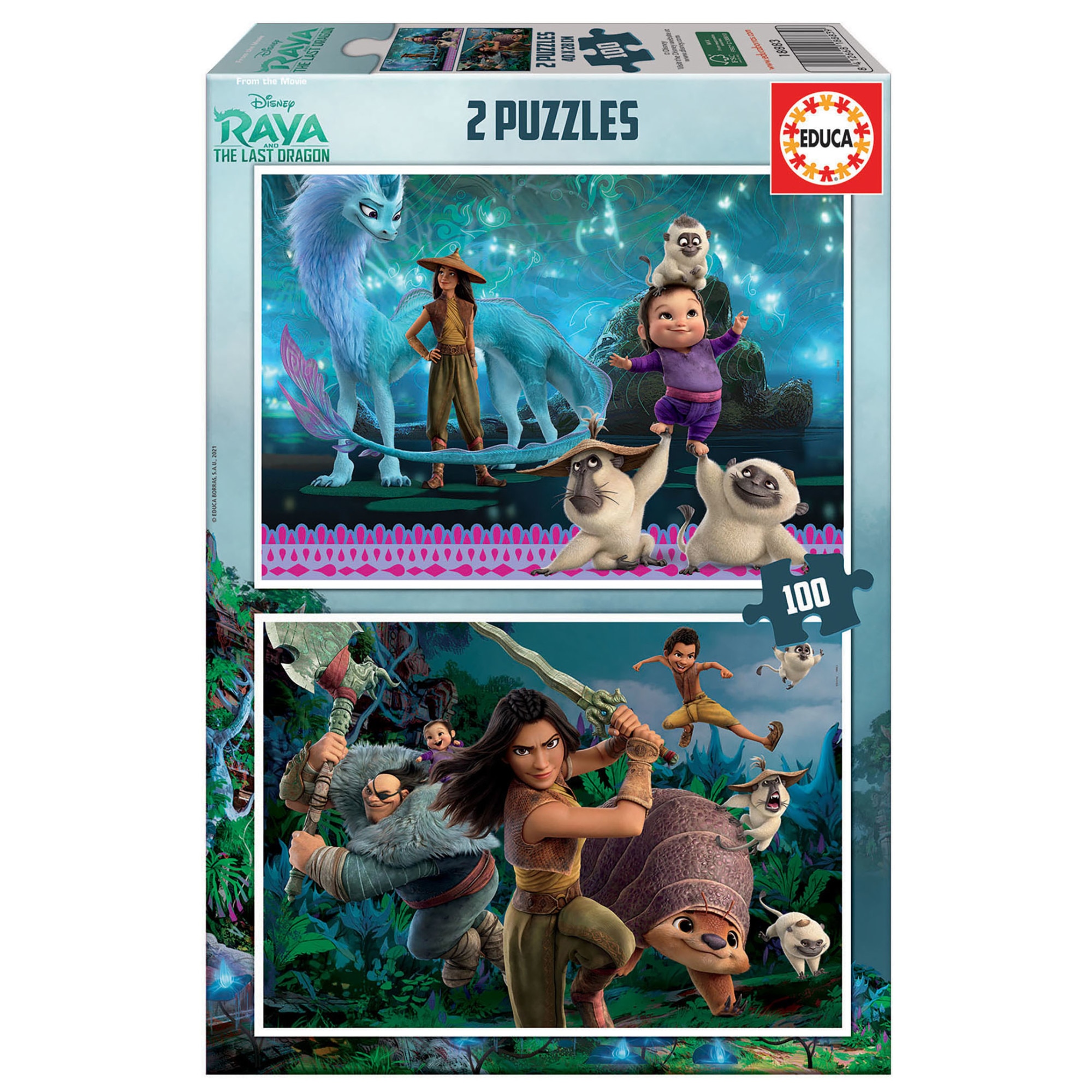 Puzzle 2in1 - Raya and The Last Dragon, Carton