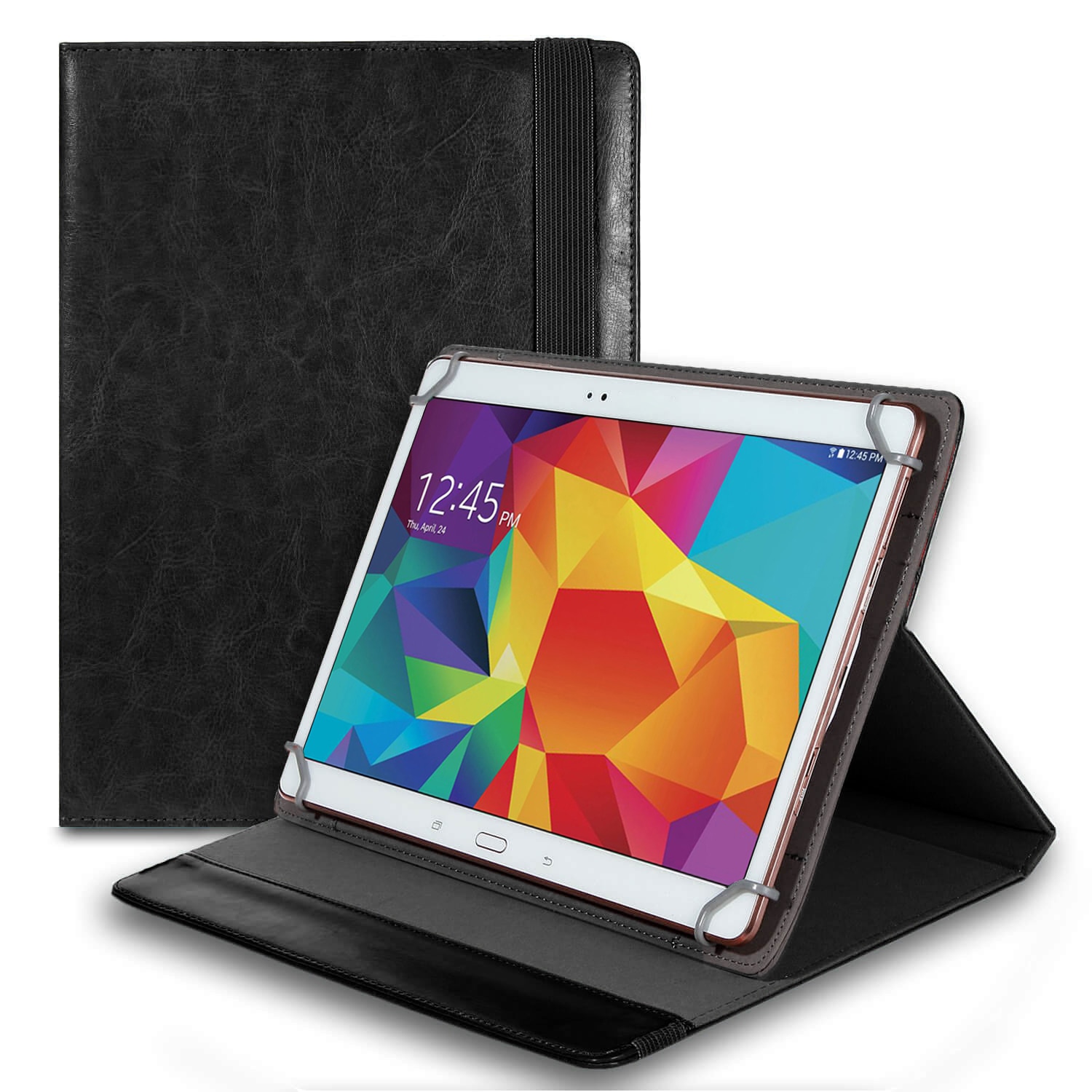 Carcasa universala pentru tableta, Piele sintetica, 10", Negru