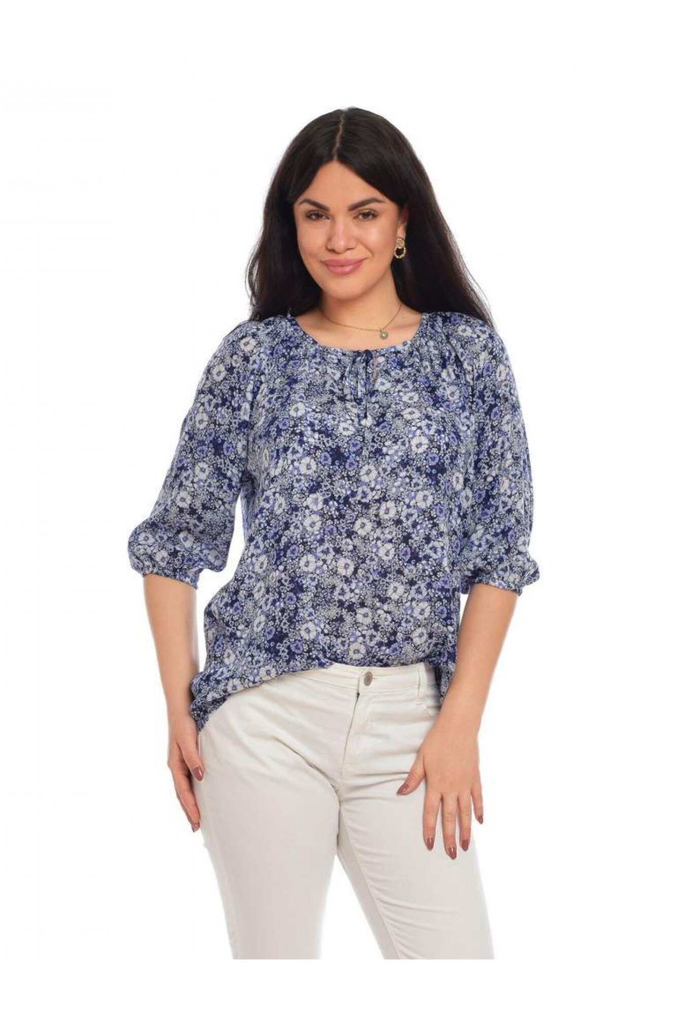 Bluza Dama tip Ie Floral Albastru