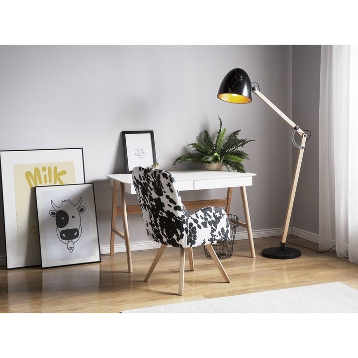 Fekete Színű Fém Állólámpa 175 cm Állítható Magasságú Indusztriális Stílus