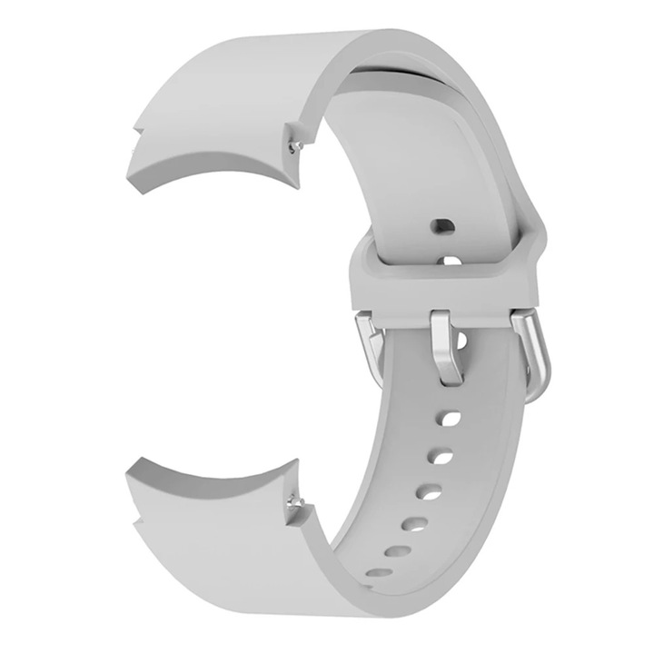 Curea din silicon 20 mm, marca THD pentru Samsung Galaxy Watch 4 Classic 46 mm/42 mm si Samsung Galaxy Watch 4 44 mm/40 mm, culoarea gri