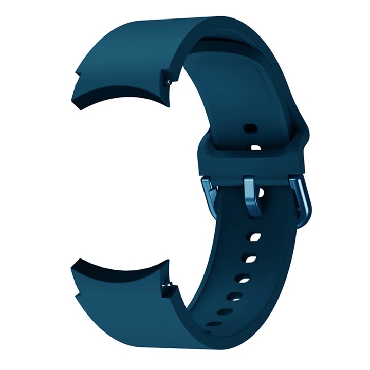 Curea din silicon 20 mm, marca THD pentru Samsung Galaxy Watch 4 Classic 46 mm/42 mm si Samsung Galaxy Watch 4 44 mm/40 mm, culoarea albastru inchis