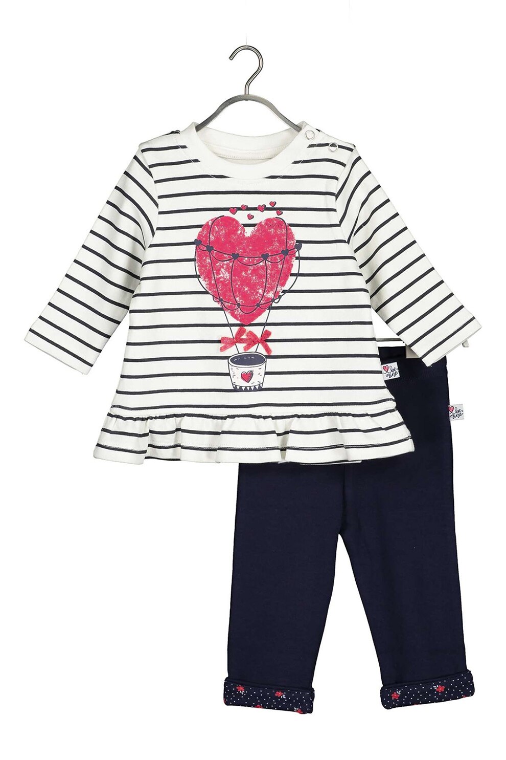 Blue Seven, Pijama cu imprimeu grafic, bleumarin inchis, alb