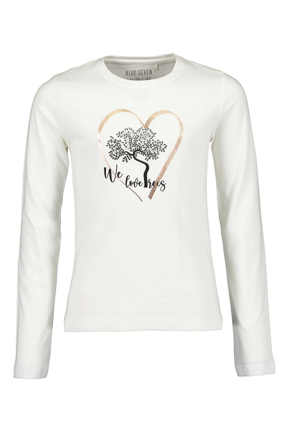 Blue Seven, Bluza cu decolteu la baza gatului si imprimeu, Alb