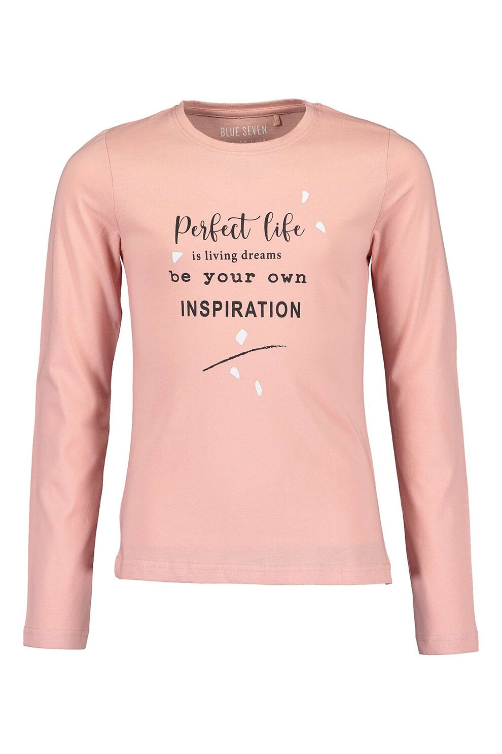 Blue Seven, Bluza cu decolteu la baza gatului si imprimeu grafic, Roz pastel