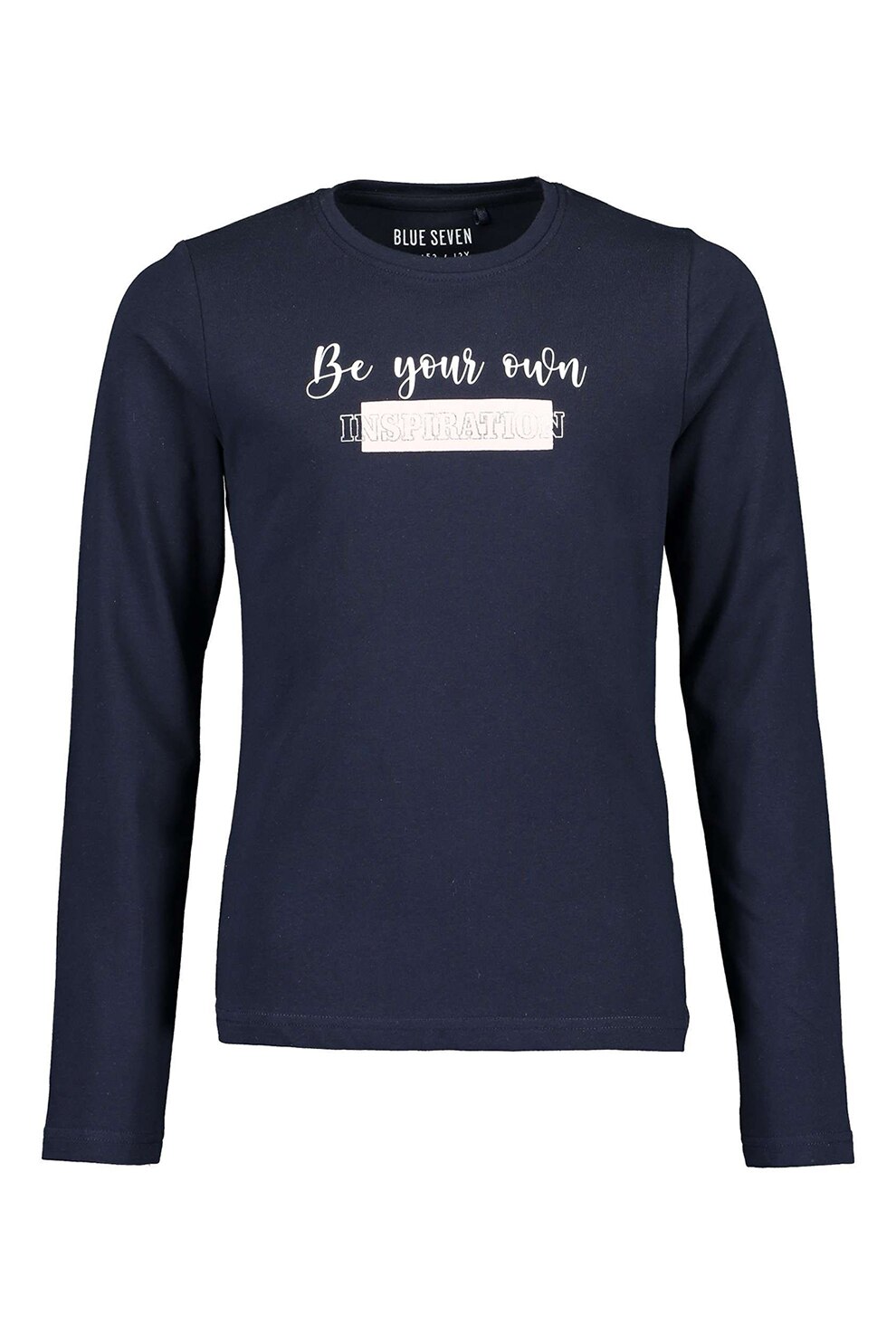Blue Seven, Bluza cu imprimeu text, bleumarin inchis, alb