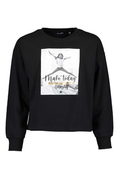 Blue Seven, Bluza sport cu imprimeu foto, Negru/Alb Blue Seven, Bluza sport cu imprimeu foto, Negru/Alb