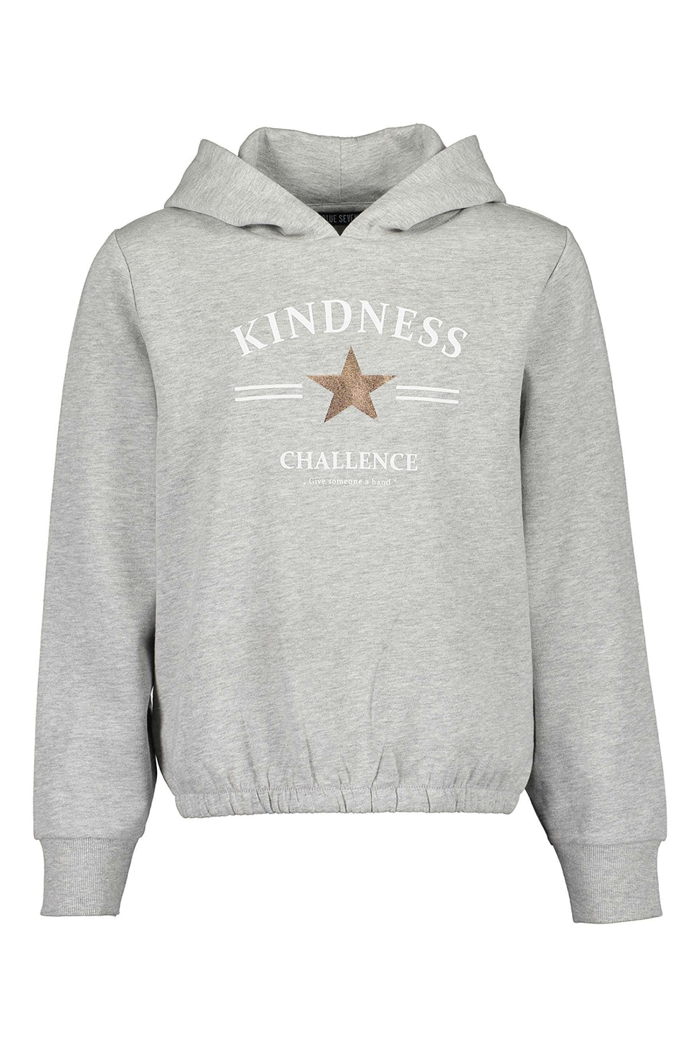 Blue Seven, Hanorac cu imprimeu text, Gri deschis melange