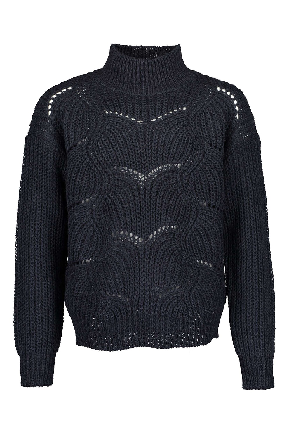Blue Seven, Pulover cu perforatii, Negru
