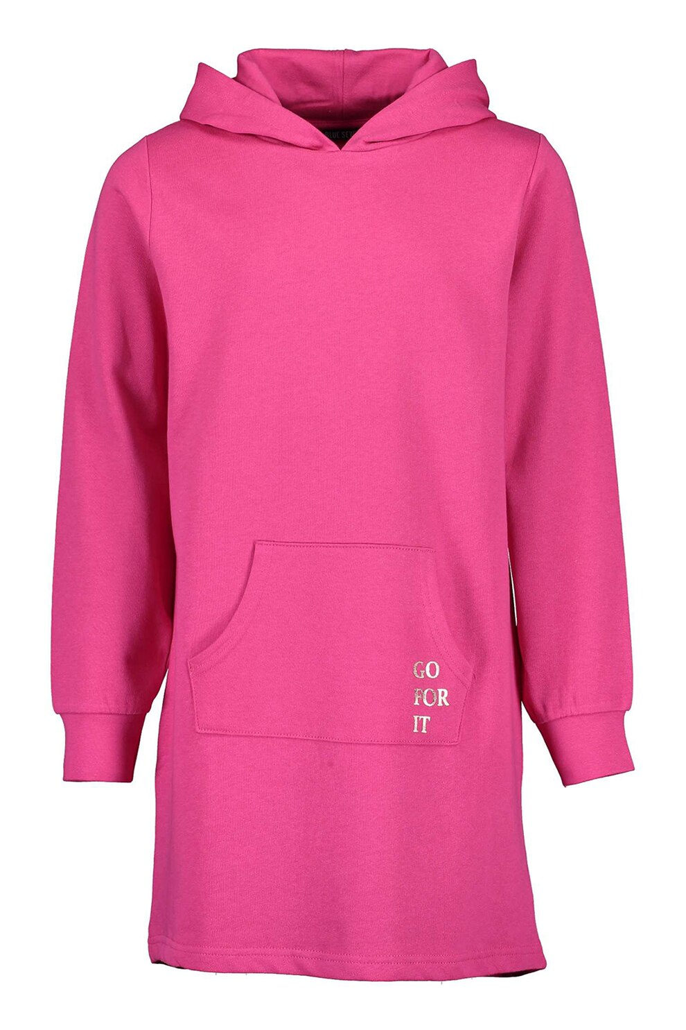 Blue Seven, Rochie cu gluga si buzunar kangaroo, Roz