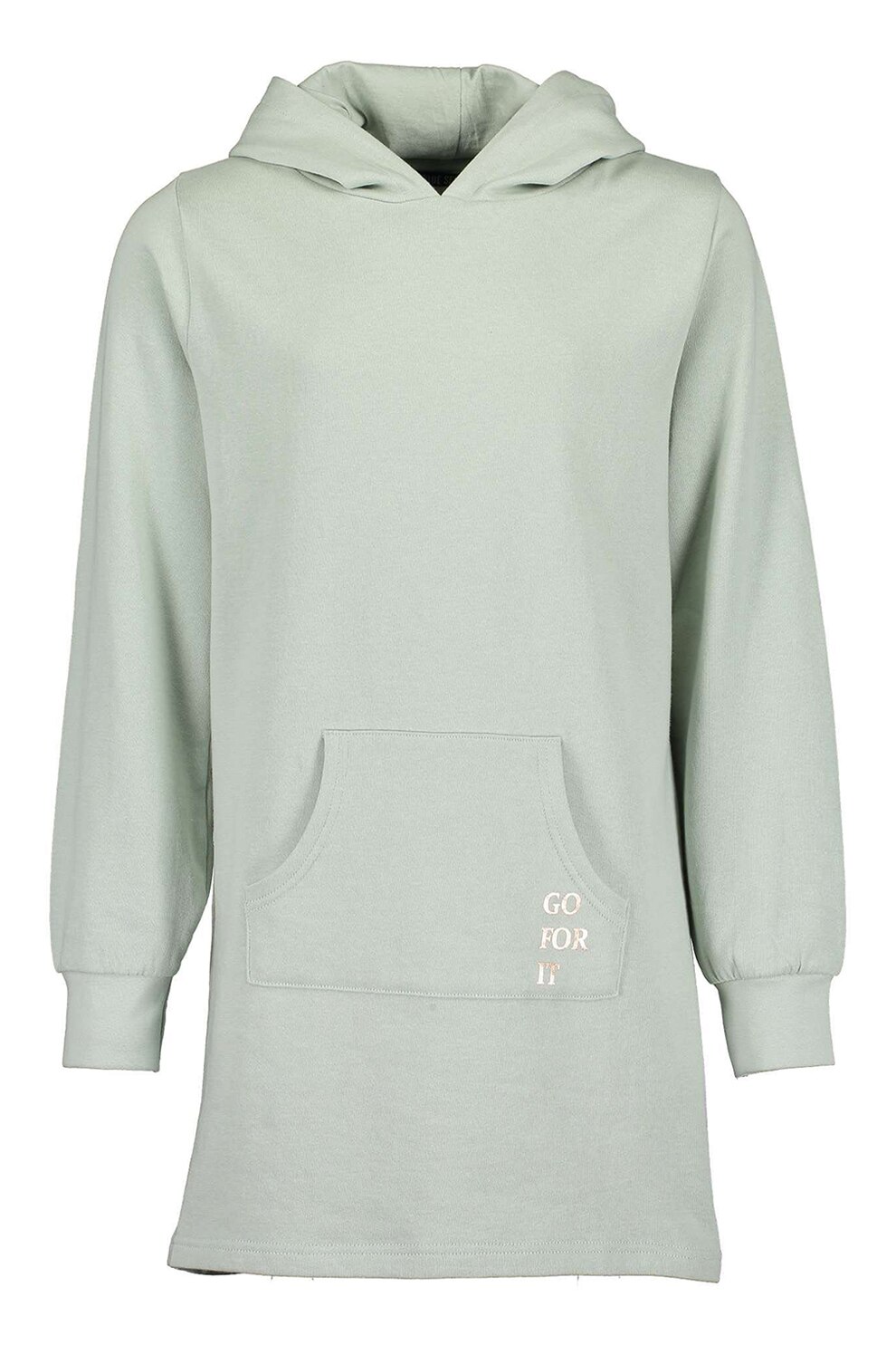 Blue Seven, Rochie cu gluga si buzunar kangaroo, Gri deschis