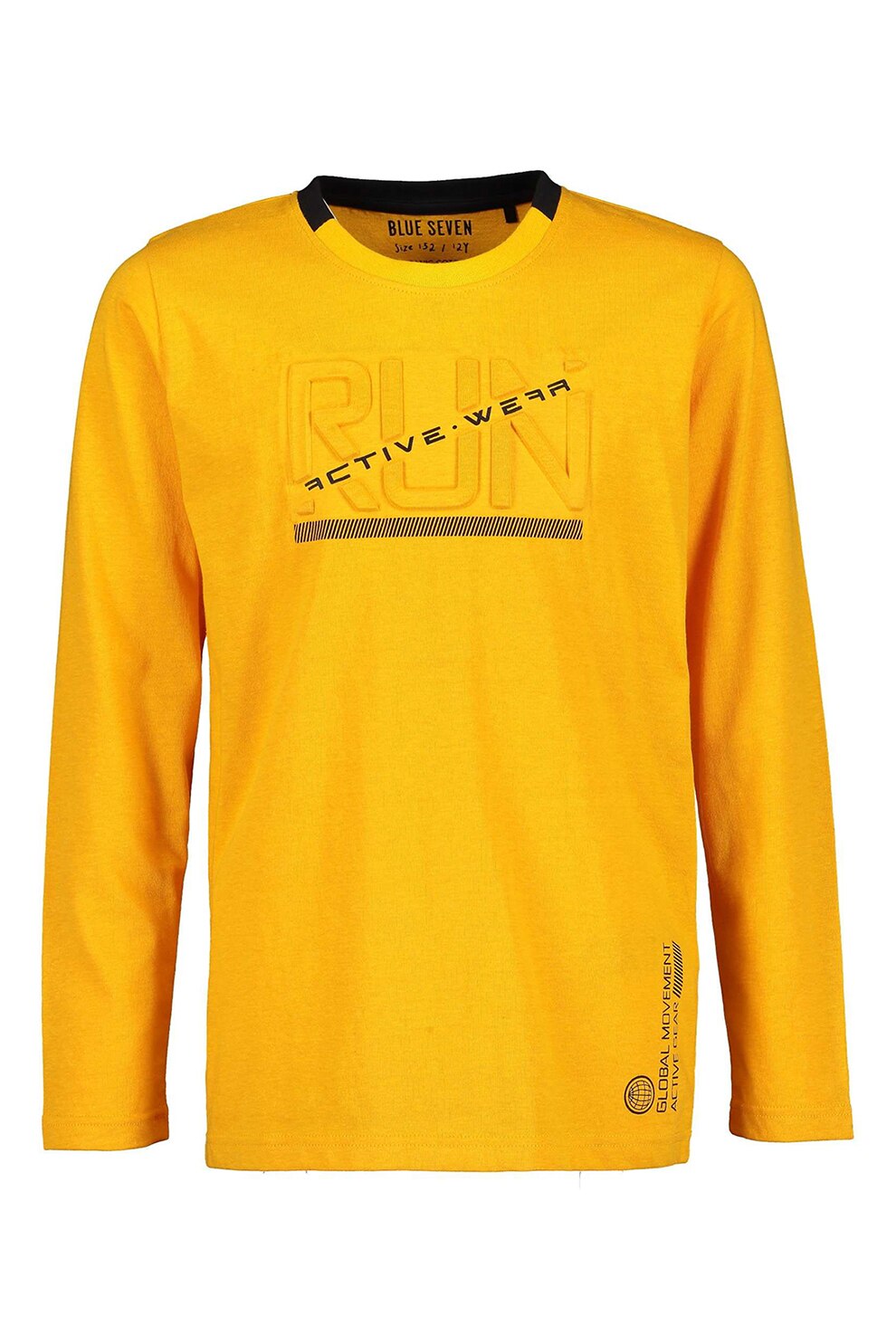 Blue Seven, Bluza din amestec de bumbac cu text brodat, Galben inchis