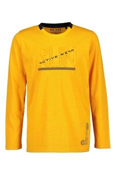 Blue Seven, Bluza din amestec de bumbac cu text brodat, Galben inchis Blue Seven, Bluza din amestec de bumbac cu text brodat, Galben inchis