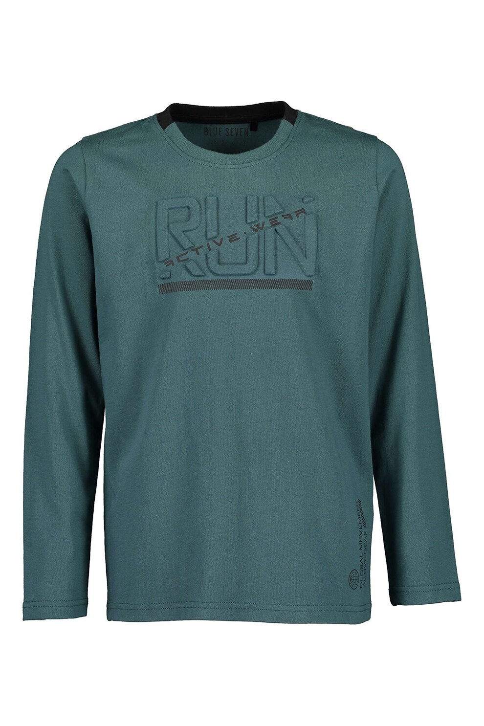 Blue Seven, Bluza din amestec de bumbac cu text brodat, Gri carbune