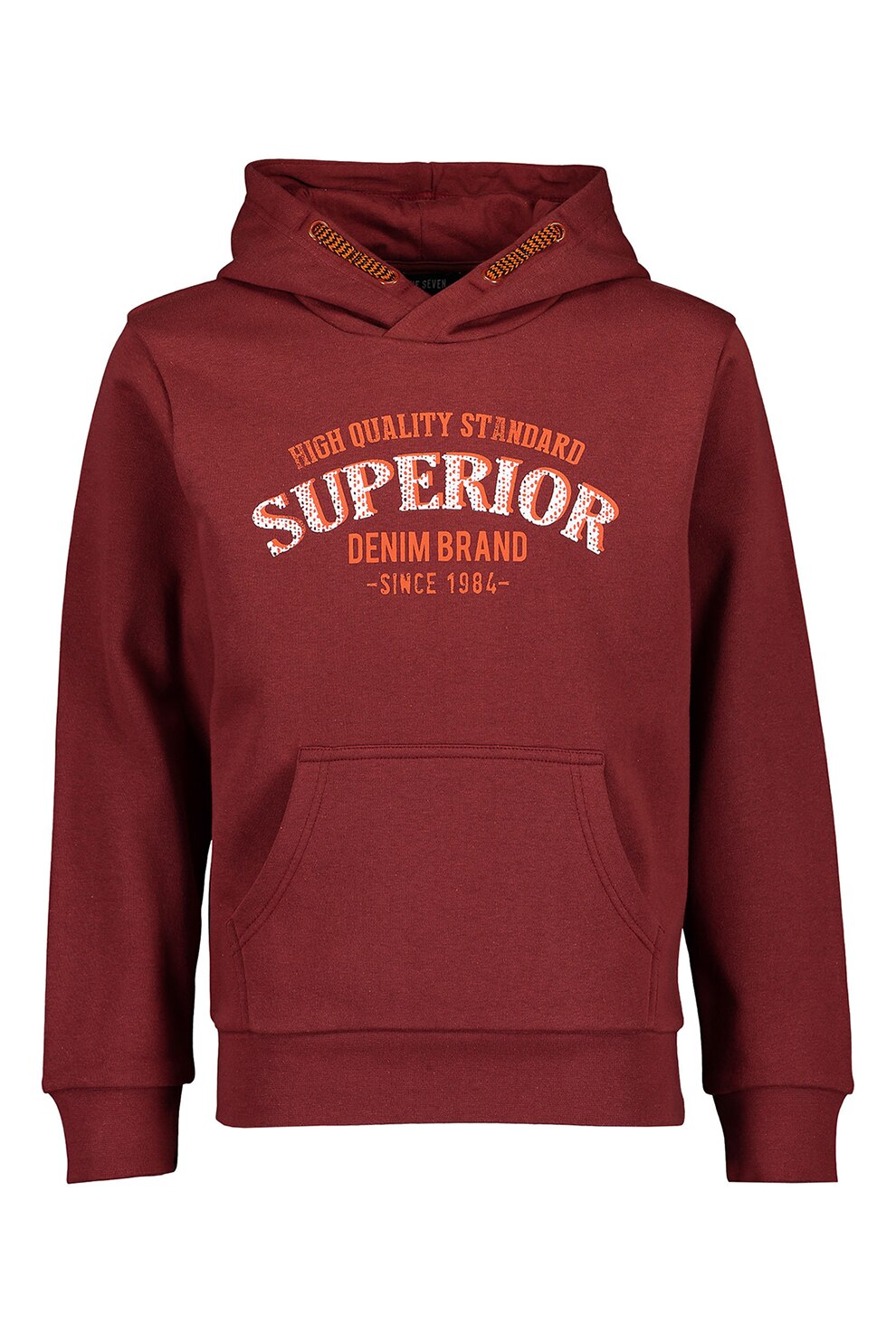 Blue Seven, Hanorac cu imprimeu text, Rosu inchis