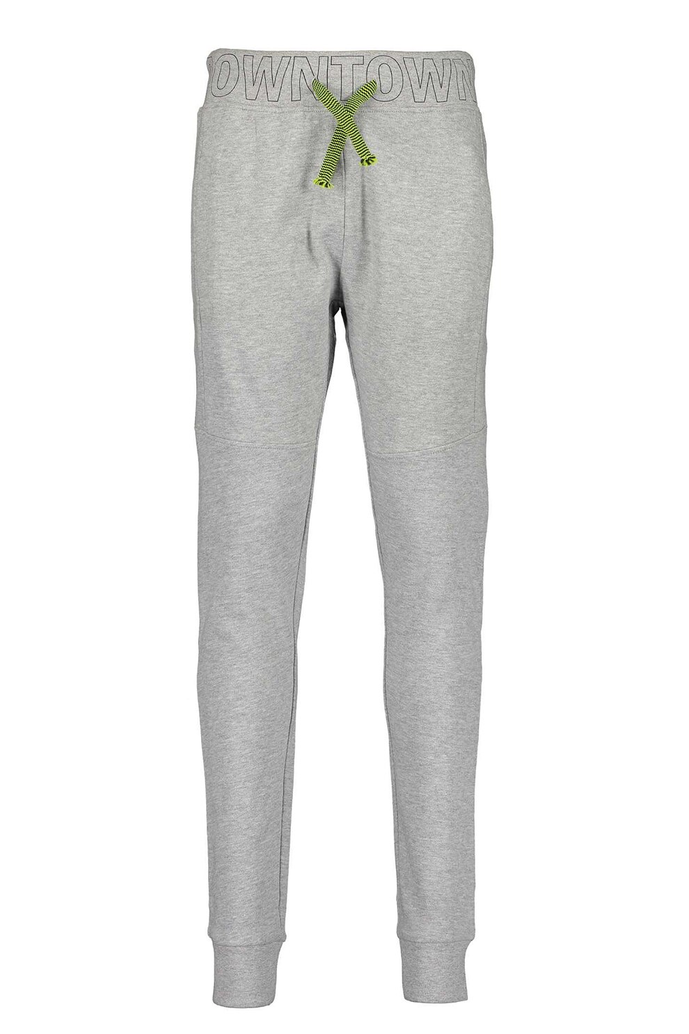 Blue Seven, Pantaloni sport de bumbac cu imprimeu text, Gri deschis melange