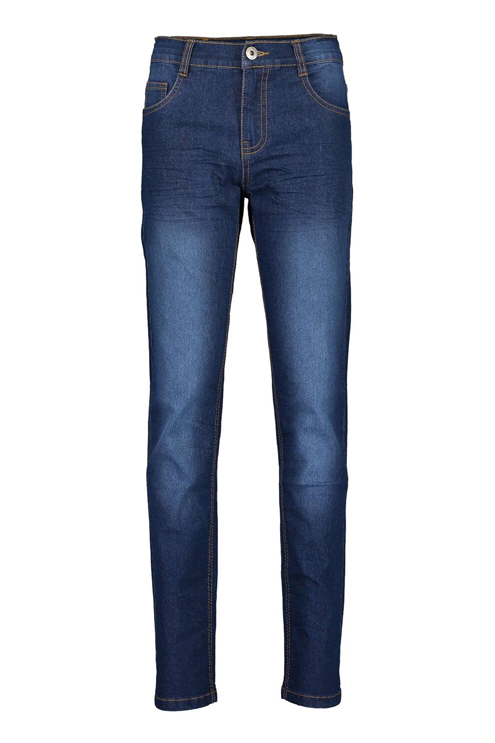 Blue Seven, Blugi slim fit cu aspect decolorat, Albastru inchis