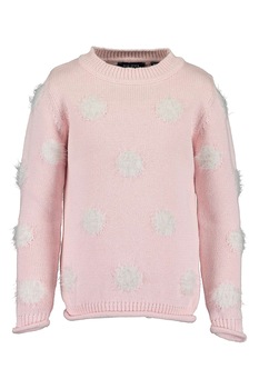 Blue Seven, Pulover cu buline pufoase, Roz pal Blue Seven, Pulover cu buline pufoase, Roz pal