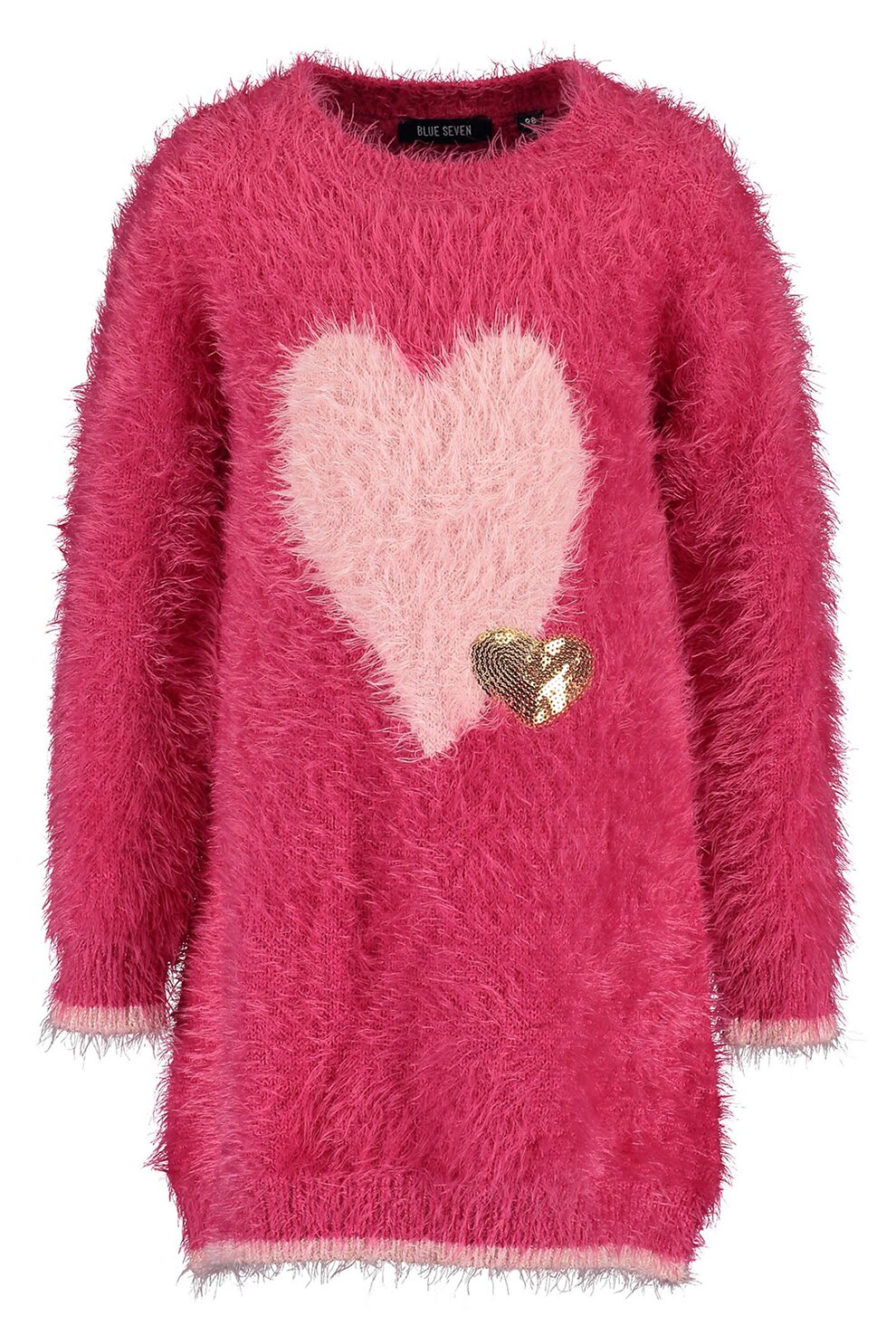 Blue Seven, Rochie-pulover cu aspect pufos, Roz inchis