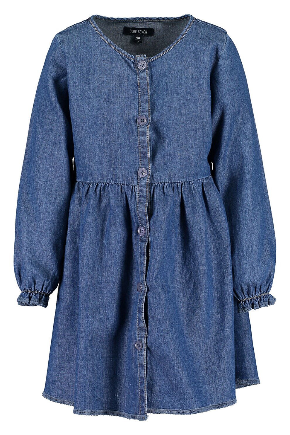 Blue Seven, Rochie din chambray cu nasturi, Albastru inchis