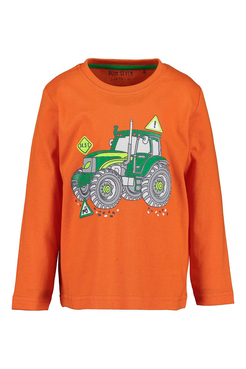 Blue Seven, Bluza cu decolteu la baza gatului si imprimeu, Oranj