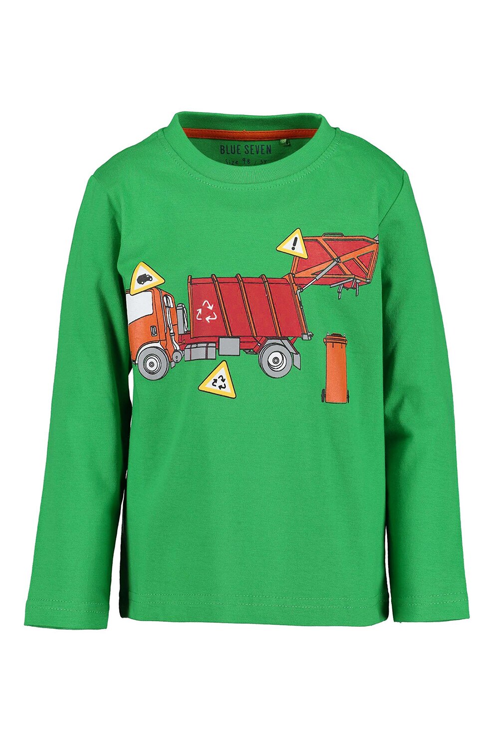 Blue Seven, Bluza cu decolteu la baza gatului si imprimeu, Verde/Rosu