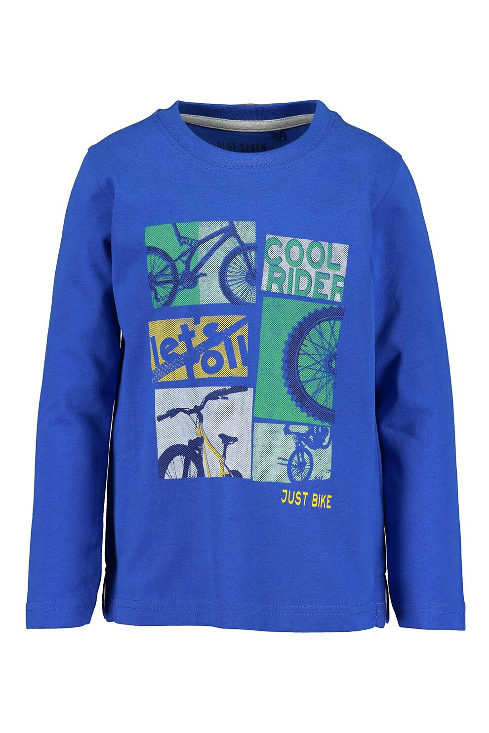 Blue Seven, Bluza din bumbac cu imprimeu grafic, Albastru inchis/Verde