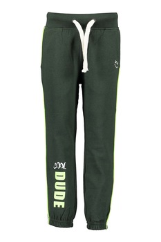 Blue Seven, Pantaloni sport cu imprimeu text contrastant, Verde forest Blue Seven, Pantaloni sport cu imprimeu text contrastant, Verde forest