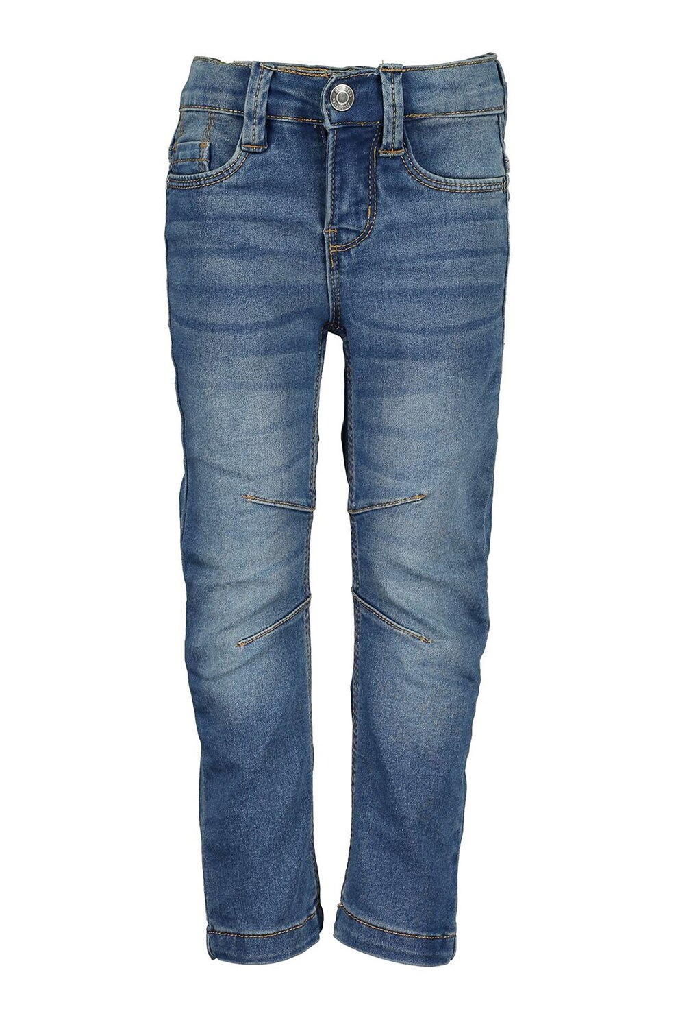 Blue Seven, Blugi slim fit cu aspect decolorat, Albastru inchis
