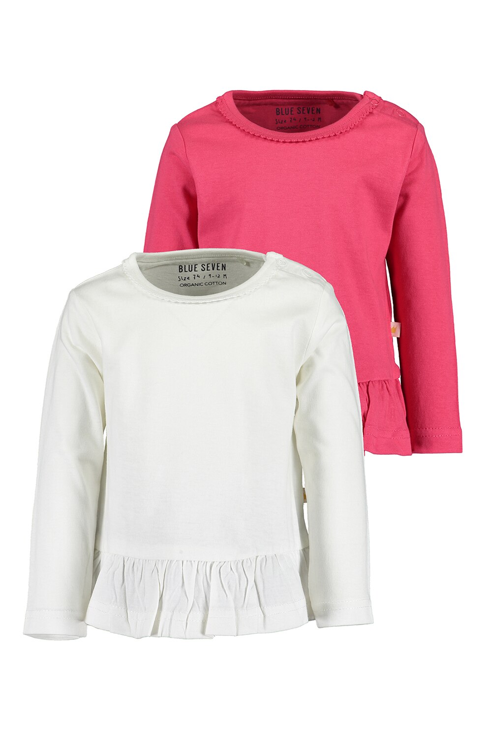 Blue Seven, Set de bluze din jerseu - 2 piese, Alb/Roz