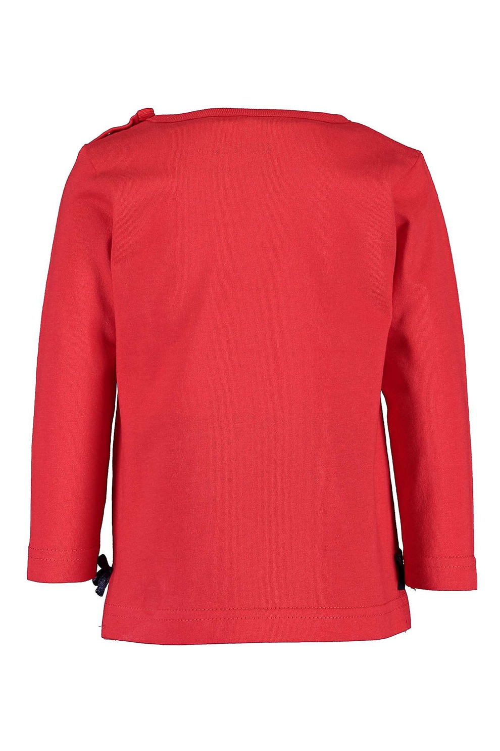 Blue Seven, Bluza cu decolteu rotund si tematica de Craciun, Rosu/maro camel/alb