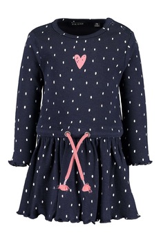 Blue Seven, Rochie evazata cu model cu buline, Bleumarin/Alb/Roz Blue Seven, Rochie evazata cu model cu buline, Bleumarin/Alb/Roz