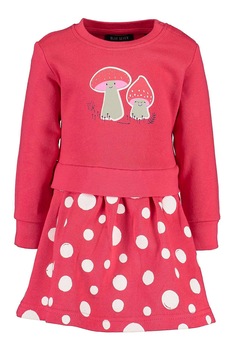 Blue Seven, Rochie cu model combi si imprimeu, Rosu/Alb Blue Seven, Rochie cu model combi si imprimeu, Rosu/Alb