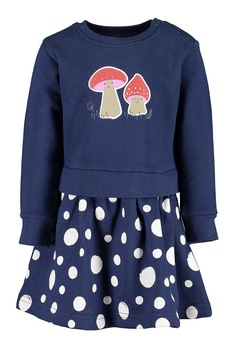 Blue Seven, Rochie cu model combi si imprimeu, Bleumarin/Alb Blue Seven, Rochie cu model combi si imprimeu, Bleumarin/Alb