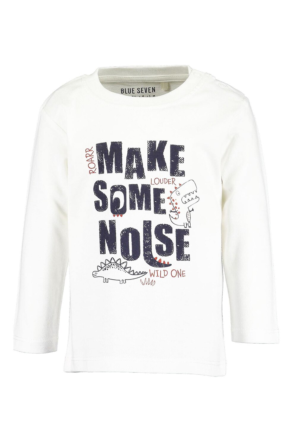 Blue Seven, Bluza cu imprimeu cu desene animate, Alb/Bleumarin inchis