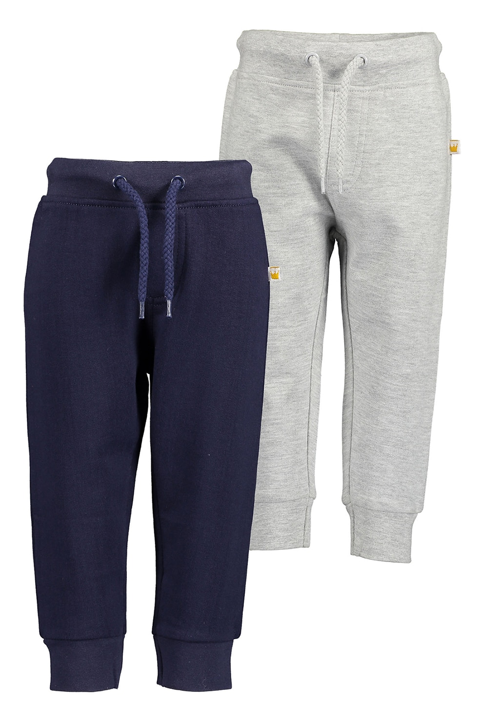 Blue Seven, Set de pantaloni sport cu model uni - 2 perechi, Bleumarin/Gri deschis melange