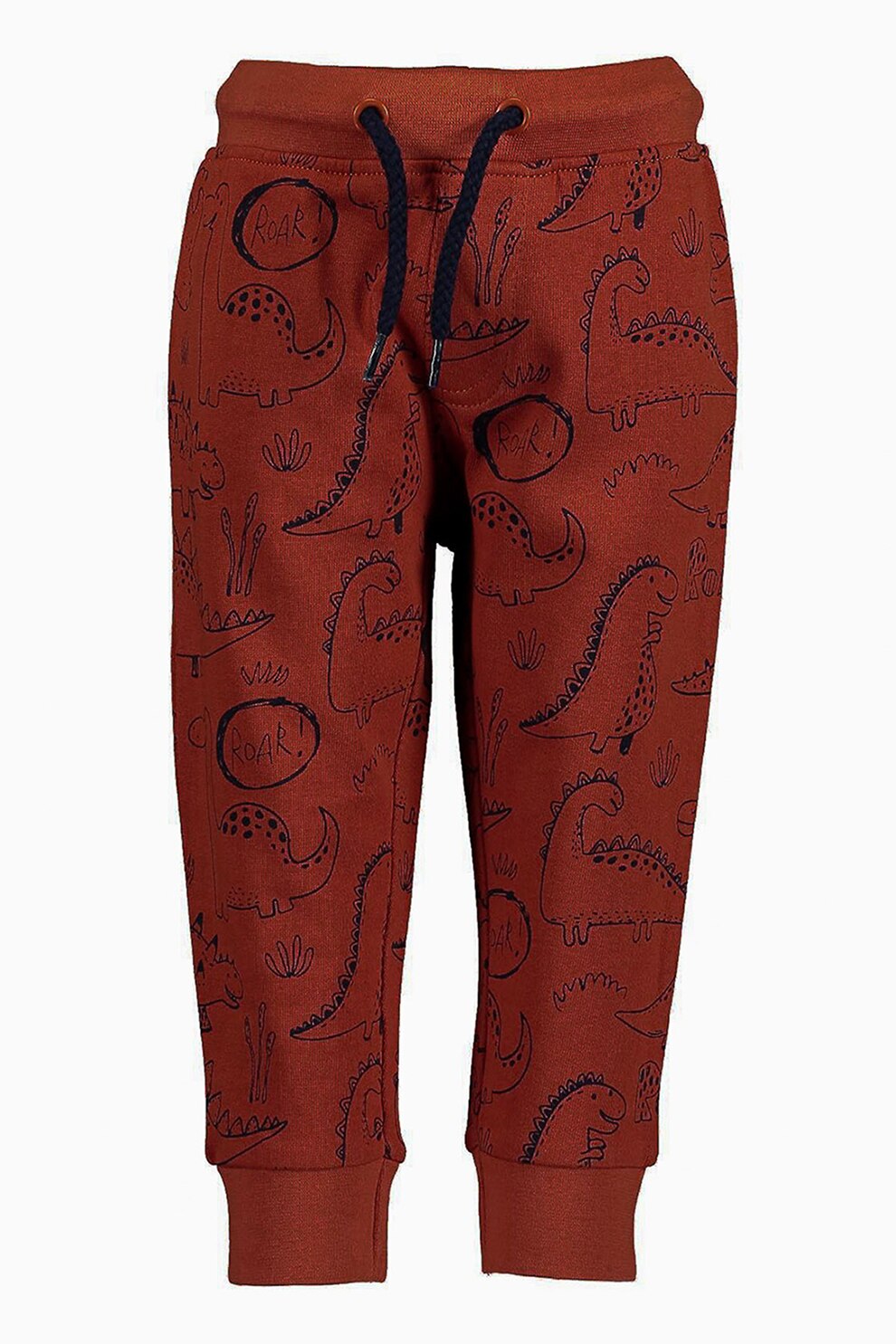 Blue Seven, Pantaloni sport din bumbac cu imprimeu, Oranj stins/Bleumarin