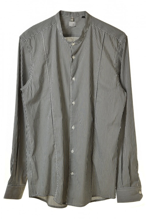 QB24 szürke csíkos, hosszú ujjú férfi ing – L