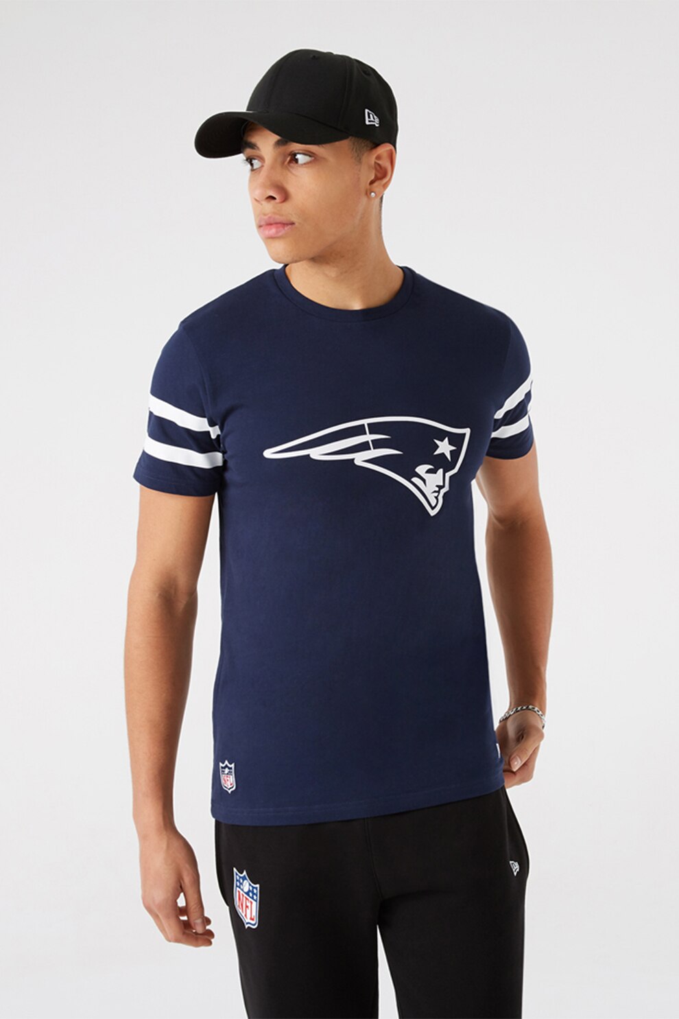 New Era, Tricou cu imprimeu New England Patriots, Bleumarin/Alb