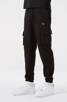 New Era, Pantaloni cargo cu snur de ajustare in talie, Negru New Era, Pantaloni cargo cu snur de ajustare in talie, Negru